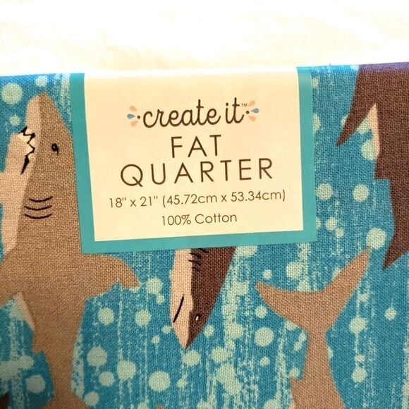 CREATE if fat corner cotton Shark pattern fabric diy material - Picture 2 of 3